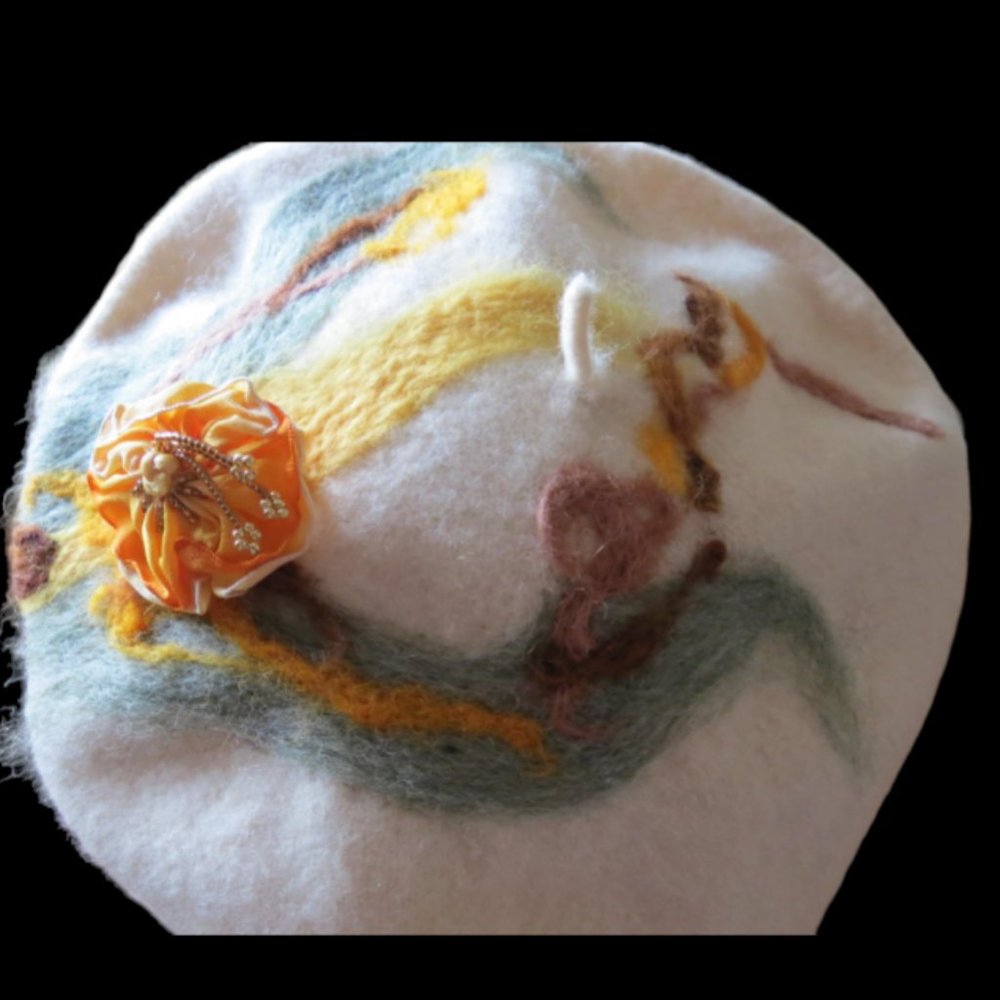 VINTAGE BERET - HAT - FRENCH CHIC - BOHEMIAN STYLE - ONE SIZE - UNBRANDED. - Picture 3 of 10